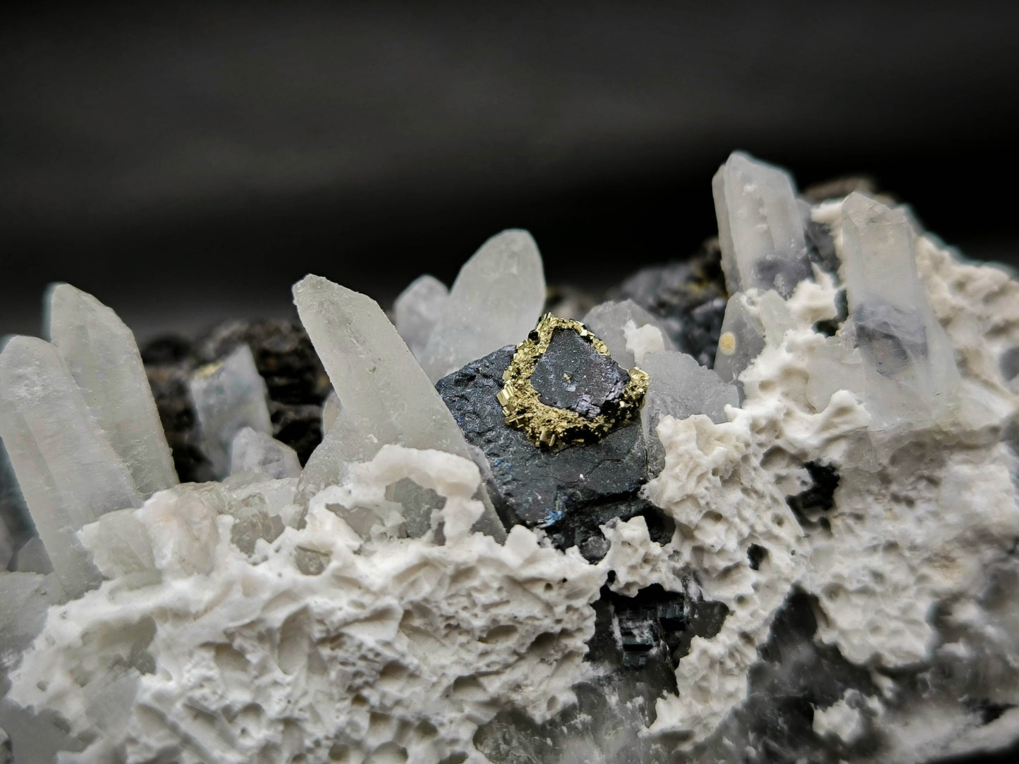 Galena Pyrite Quartz cluster from Bulgaria, Madan (010)