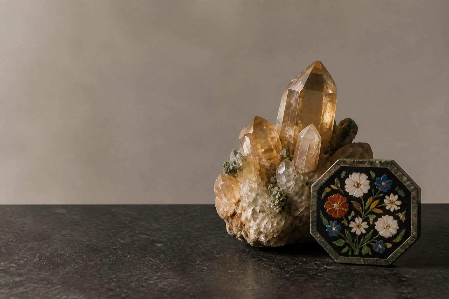 Natural mineral specimens and stone art
