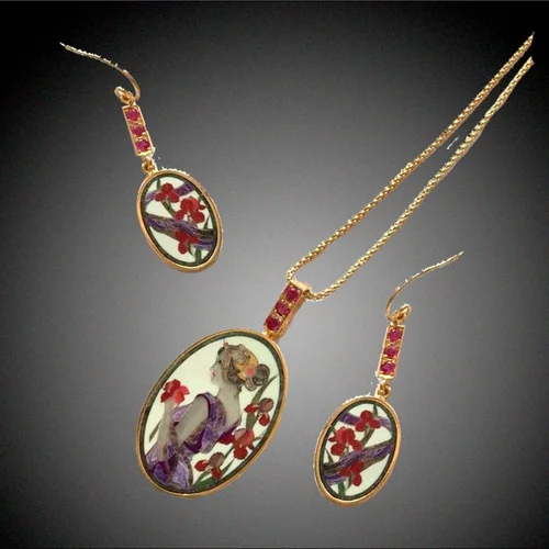 Primrose &amp; Iris Mosaic Jewelry Set