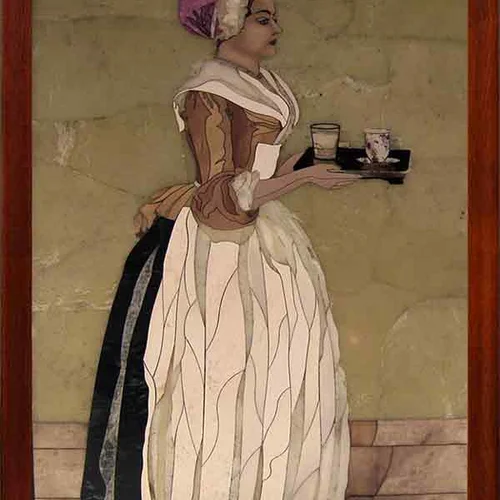 Pietra Dura Mosaic “The Chocolate Girl” (after Jean-Étienne Liotard)